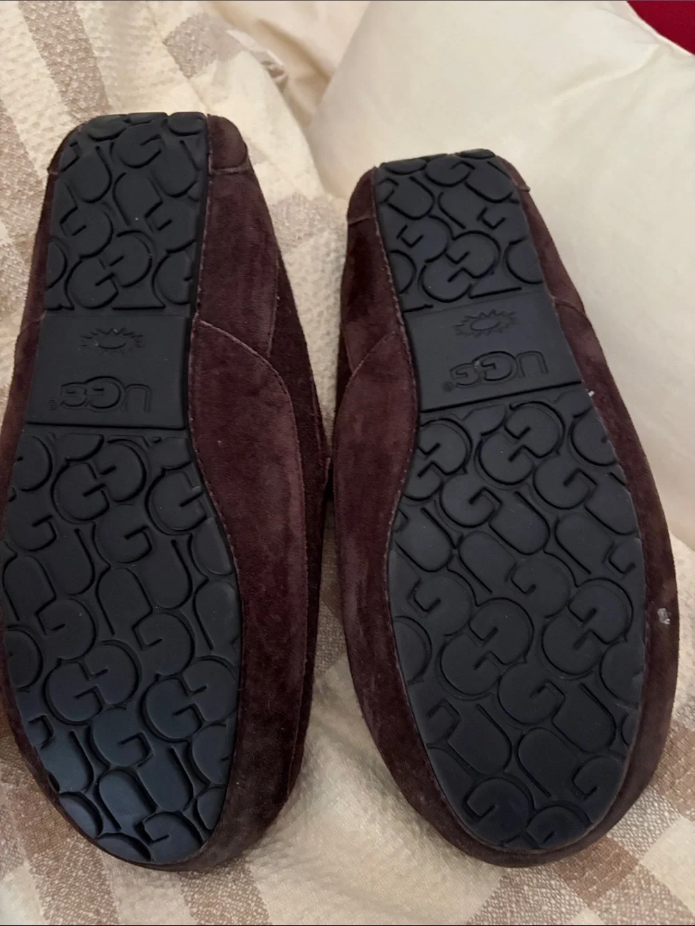 UGG Men's Brown Suede Slip-On Moccasin Loafers